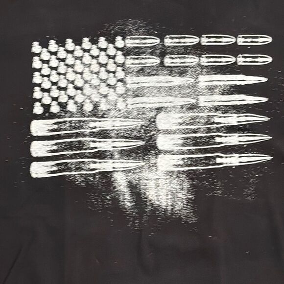 Grunt Style Black & White Patriotic Bullet Flag Tee — Size XL - Picture 3 of 7